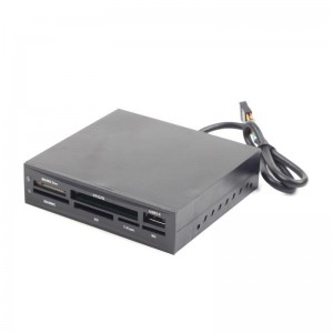 Cititor carduri intern Gembird USB 2.0 internal CF/MD/SM/MS/SDXC/MMC/XD card reader/writer black, FDI2-ALLIN1-02-B